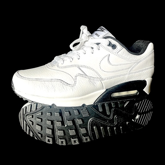 NIKE AIR MAX 90/1 AJ7695 106 Premium White Black Men's Running Shoes Size 9 - Picture 3 of 6